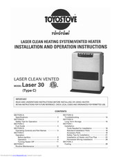 Toyostove Laser 30 Type C Installation And Operation Instructions Manual