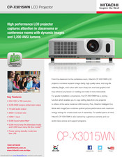 Hitachi CP-X3015WN Brochure & Specs