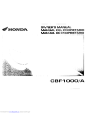 Honda CBF 10000A Owner's Manual