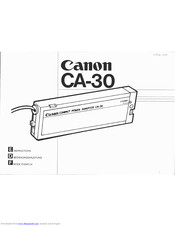 Canon CA-30 Instructions Manual