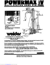 Weider 70493 Owner's Manual