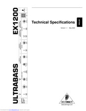 Behringer ULTRABASS EX1200 Technical Specifications