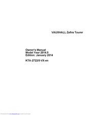Vauxhall 2014 Zafira Tourer Owner's Manual