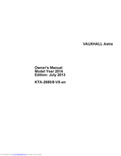 Vauxhall KTA-2685/8-VX-en Owner's Manual