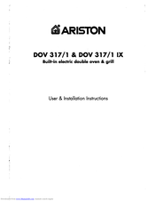 Ariston DOV 317/1 IX User & Installation Instructions Manual