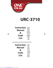 One For ALL URC-3710 Instruction Manual  & Code  List