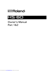 Roland HS-60 Owner's Manual