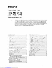 Roland HP 330 Owner's Manual