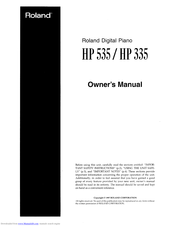 Roland HP 535 Owner's Manual