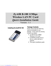 ZyXEL Communications ZyAIR B-100 Quick Installation Manual