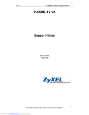 ZyXEL Communications P-660R-TX V3 Support Notes
