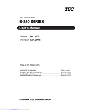 Tec B-880 series User Manual