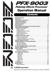 Zoom PFX-9003 Operation Manual