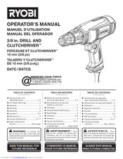 Ryobi D47C Operator's Manual