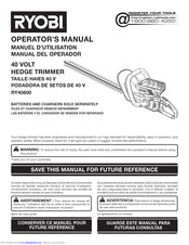 Ryobi RY40600 Operator's Manual