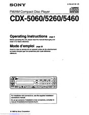 Sony CDX-5060 Operating Instructions Manual