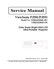 ViewSonic PJ501 - 3 Panel LCD Video Projector Service Manual