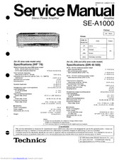 Technics SE-A1000 Service Manual
