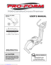 Pro-Form 700 CardioCrossTrainer User Manual
