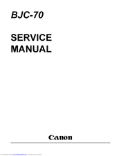 Canon BJC-70 Service Manual