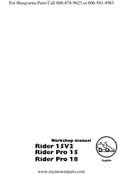 Husqvarna Rider Pro 18 Workshop Manual