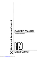 Universal Remote Control MASTERCONTROL RF20 Owner's Manual