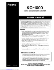 Roland KC-1000 Owner's Manual