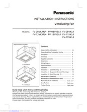 Panasonic FV-08VKL4 Installation Instructions Manual