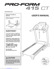 ProForm 415 CT User Manual