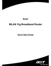 Acer WLAN 11g Broadband Router Quick Start Manual