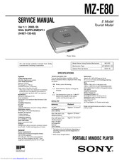 Sony MZ-E80 Service Manual