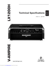 Behringer V-Ampire LX1200H Technical Specifications