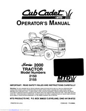 Cub Cadet 2150 Operator's Manual