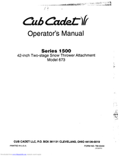 Cub Cadet 673 Operator's Manual