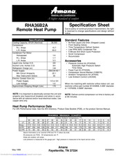 Amana RHA36B2A Specification Sheet