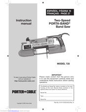 Porter-Cable 725 Instruction Manual