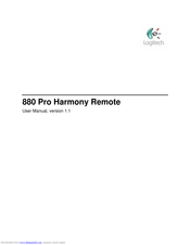 Logitech 880 Pro Harmony User Manual