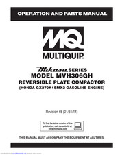Multiquip Mikasa Series MVH306GH Operation And Parts Manual