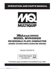 Multiquip Mikasa Series MVH406GH Operation And Parts Manual