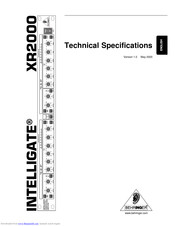 Behringer Intelligate XR2000 Technical Specifications