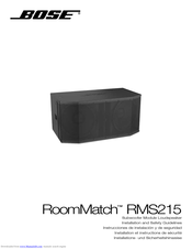 Bose RoomMatch RMS215 Installation And Safety Manuallines