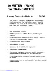 Ramsey Electronics QRP40 Instruction Manual