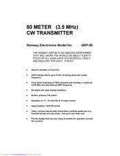 Ramsey Electronics QRP-80 Instruction Manual
