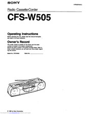 Sony CFS-W505 Operating Instructions Manual