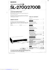 Sony SL-2700 Operating Instructions Manual