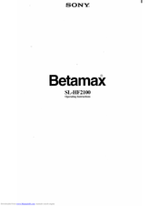 Sony Betamax SL-HF2100 Operating Instructions Manual