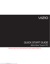 Vizio All-in-One Touch PC Quick Start Manual