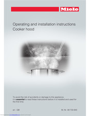 Miele DA 6690 D Operating And Installation Instructions
