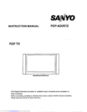 Sanyo PDP-42XR7Z Instruction Manual