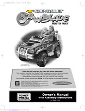 Power Wheels CHEVROLET SAWBLADE MONSTER TRUCK Owner's Manual With Assembly Instructions